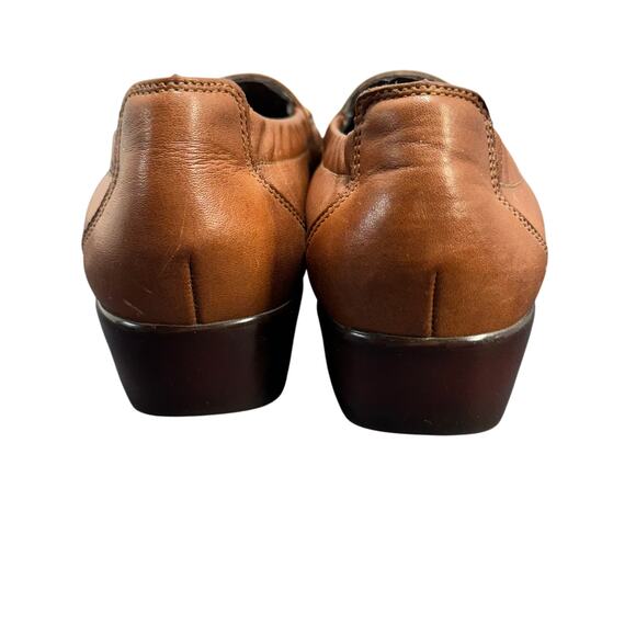 SAS Tripad Brown Stitched Leather Comfort Slip On Wedge Loafer Women 9.5 - Picture 6 of 8